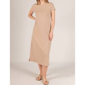 NEW BEFORE YOU COLLECTION knit short sleeve midi dress in taupe